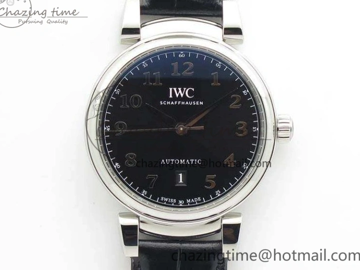 MIROTIME 0202 Tailored Da Vinci IW356601 SS MKF 1:1 Best Edition Black Dial On Black Leather Strap A 7231